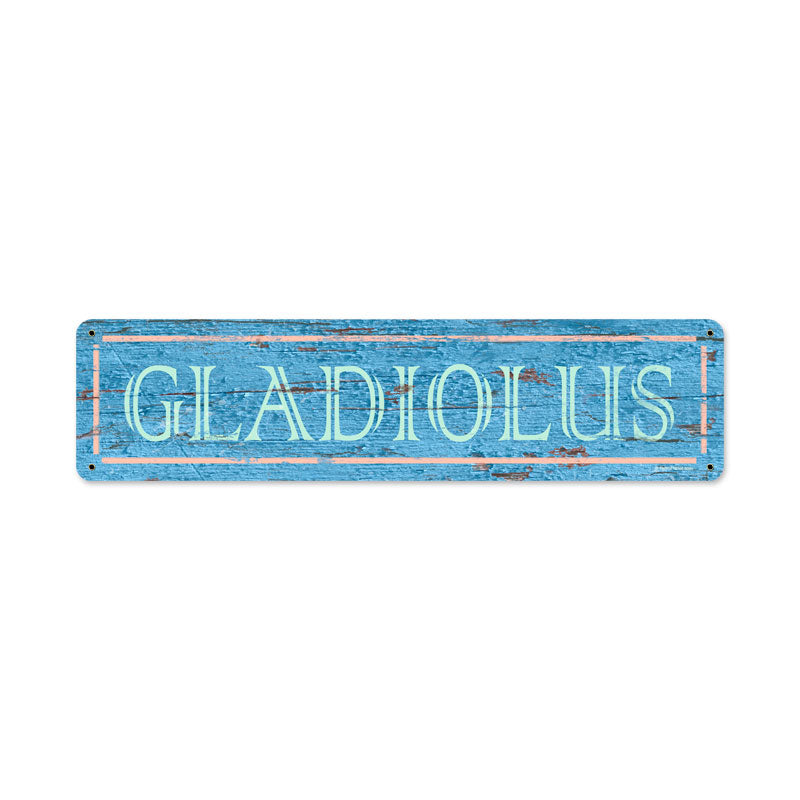 Blue Gladiolus Vintage Sign