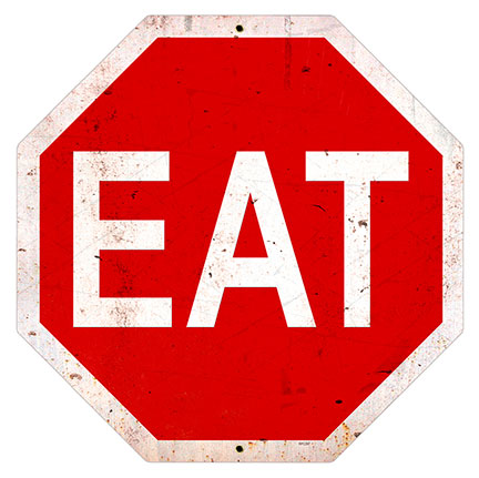 Eat Stop Sign Vintage Sign