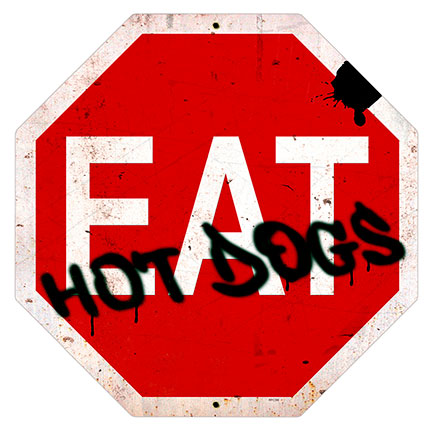 Eat Hot Dogs Stop Sign Vintage Sign