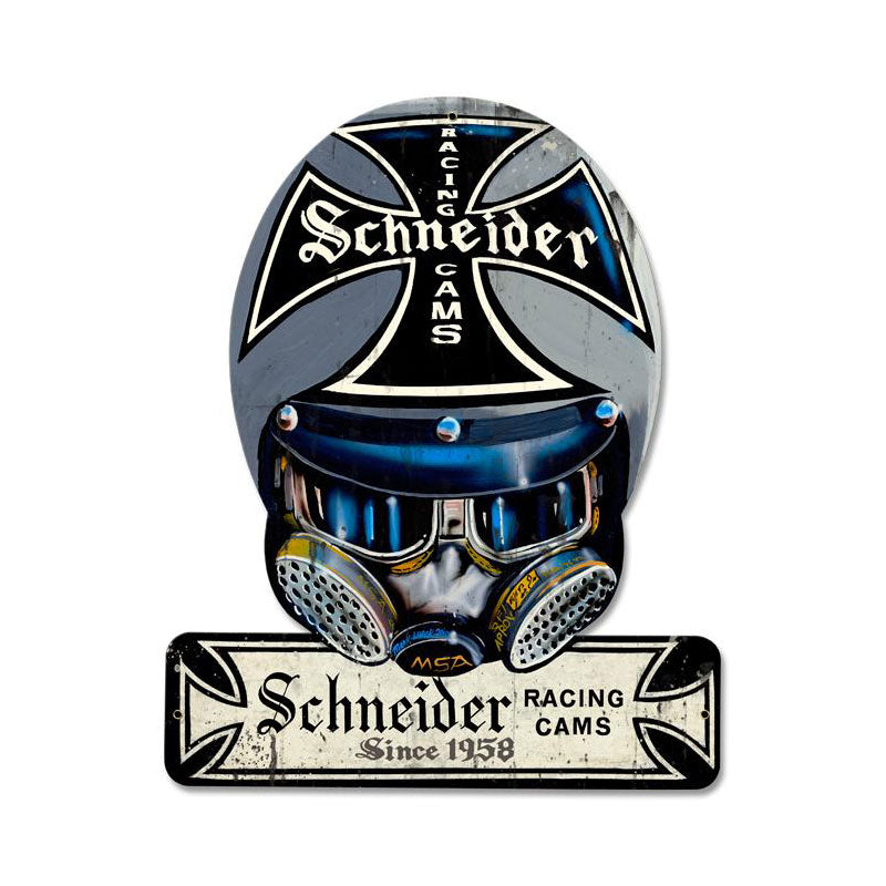 Schneider Cams Helmet Vintage Sign