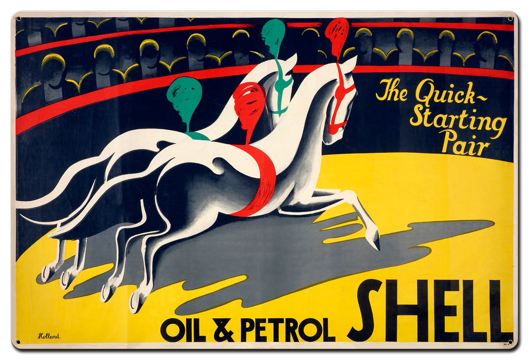 The Quick Starting Pair Shell Oil Circus Horses