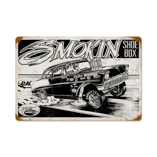 Smokin Shoebox Vintage Sign