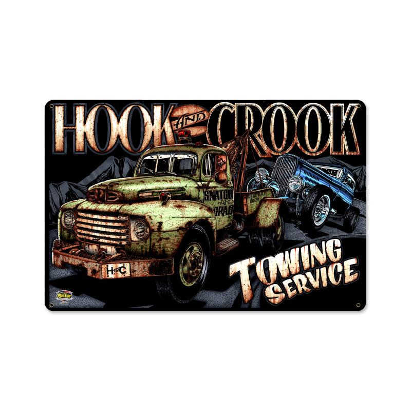 Hook Crook Towing Vintage Sign