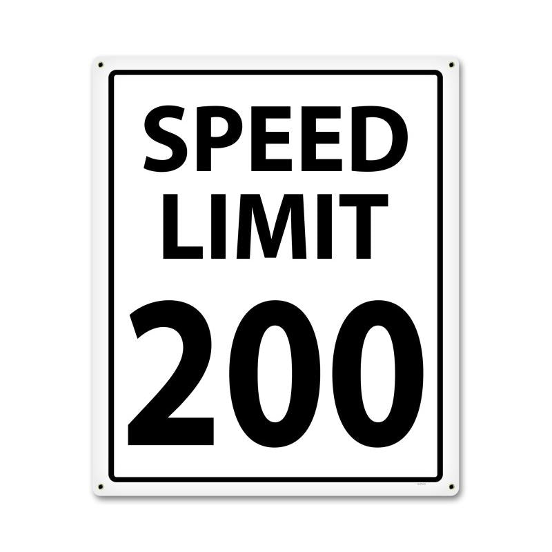 200 Mph Vintage Sign