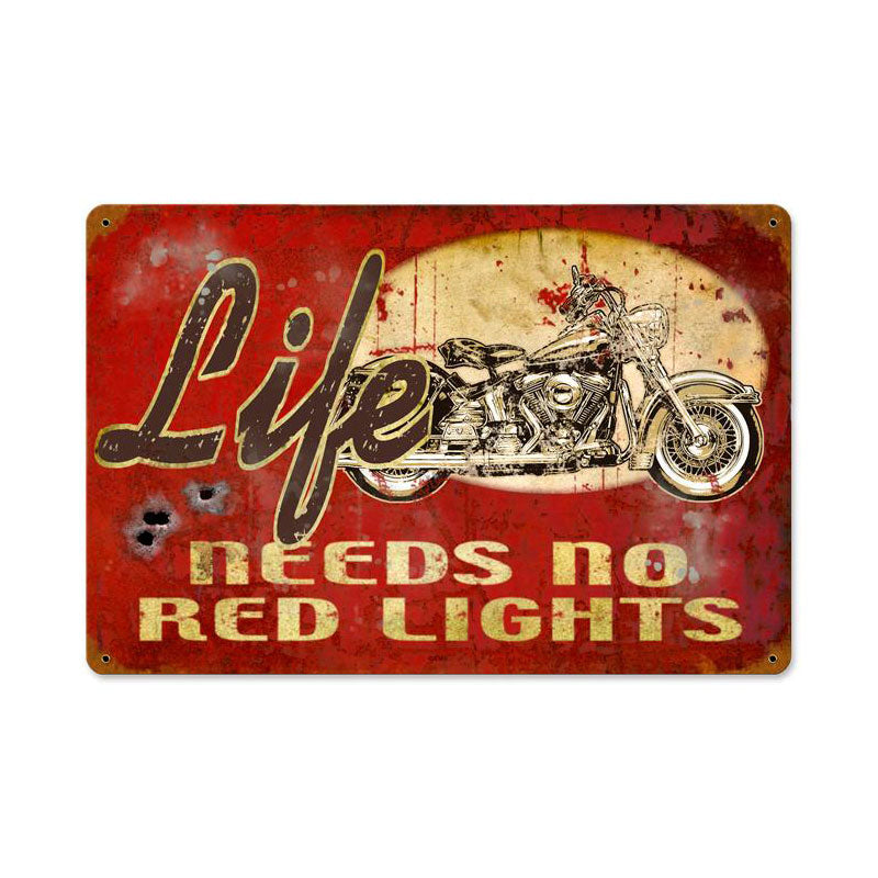 No Red Lights Vintage Sign