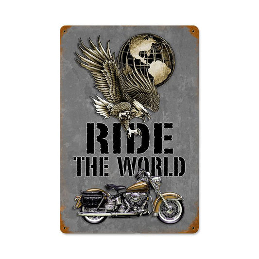 Ride The World Vintage Sign