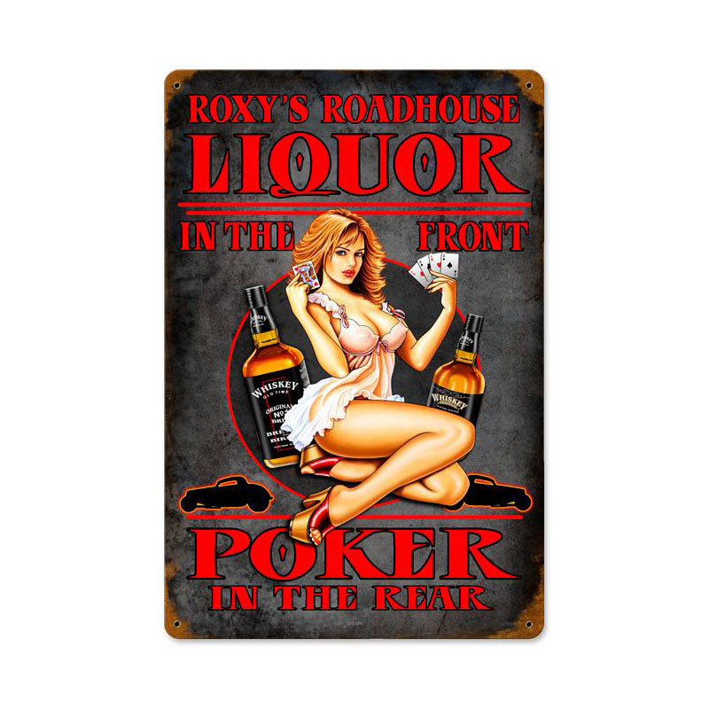 Liquor Poker Vintage Sign