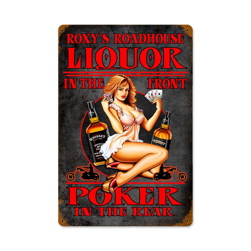 Liquor Poker Vintage Sign