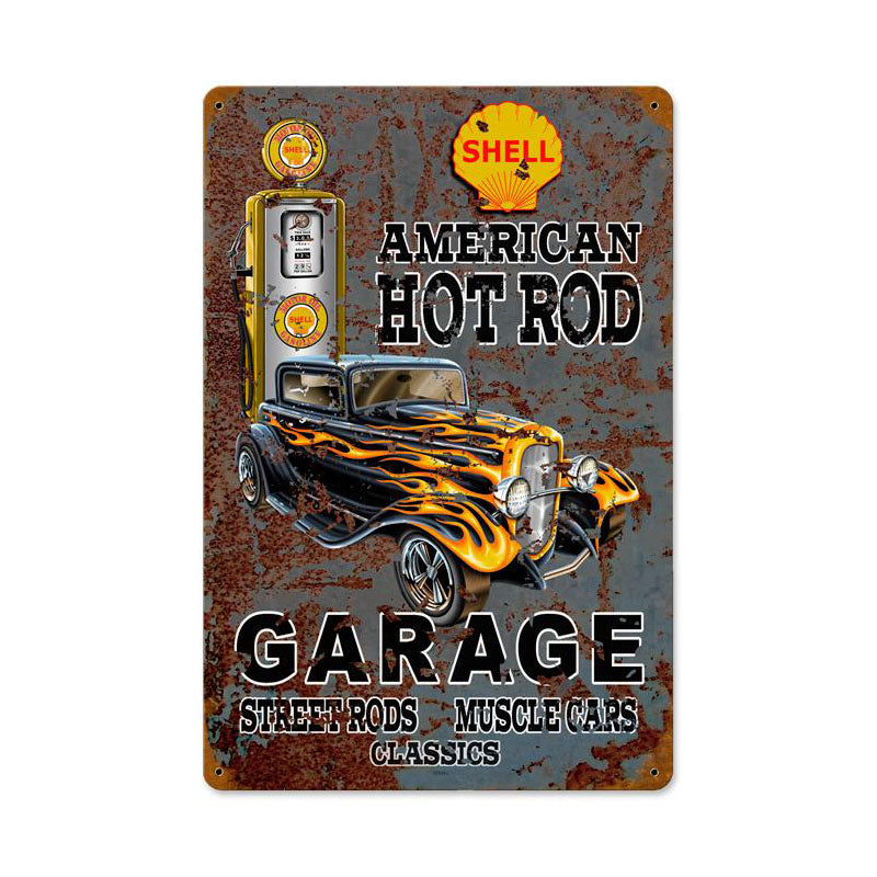 Hot Rod Shell Gas Vintage Sign