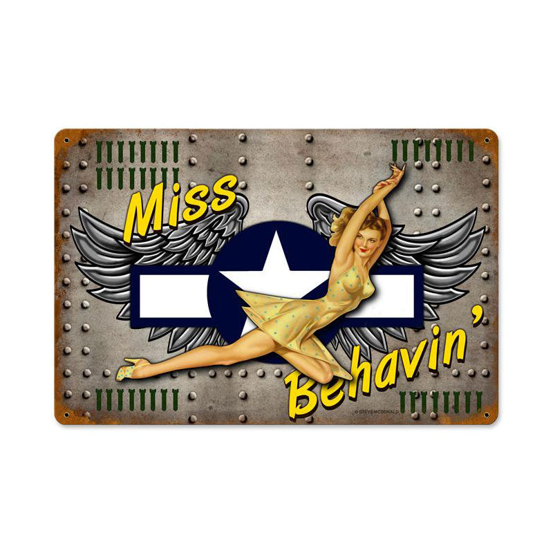 Miss Behavin Vintage Sign