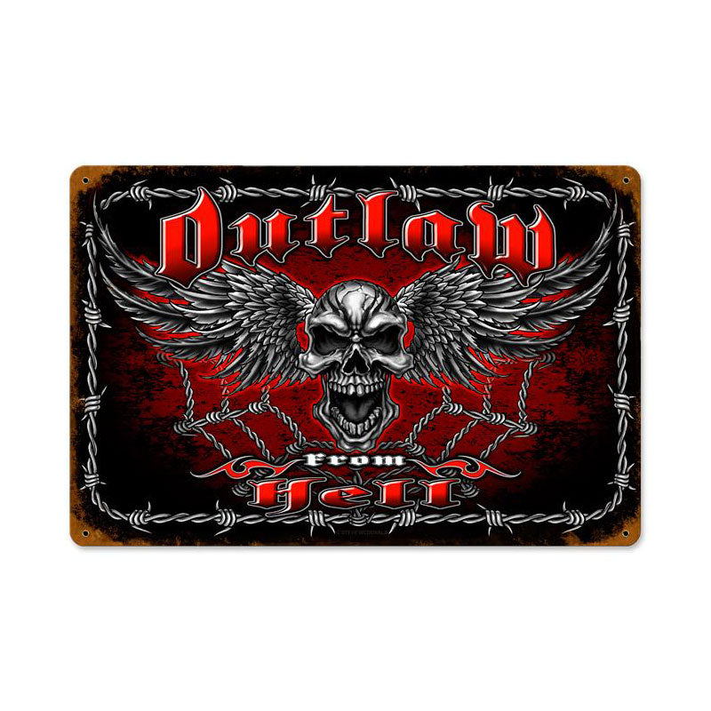 Outlaw From Hell Vintage Sign