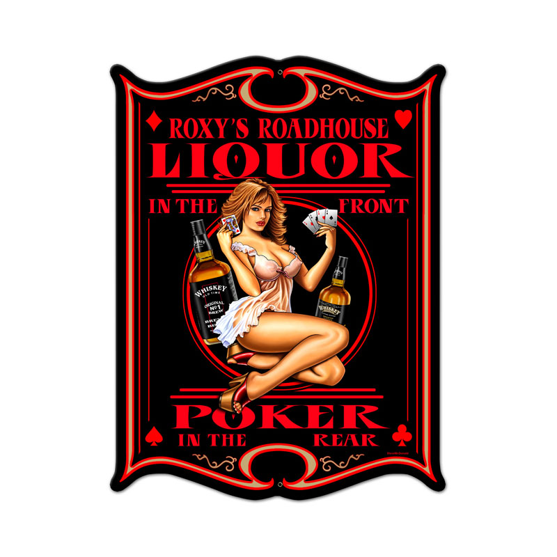 Liquor Poker Vintage Sign