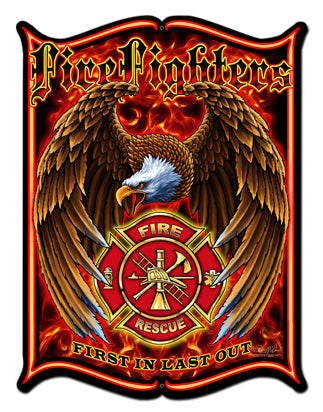 Firefighters Vintage Sign