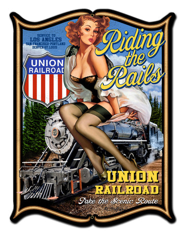 Riding The Rails Vintage Sign
