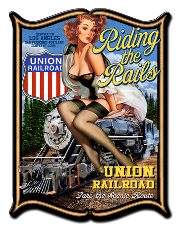 Riding The Rails Vintage Sign