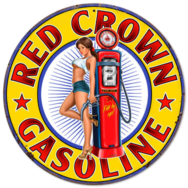 Red Crown Gasoline Vintage Sign