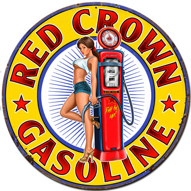 Red Crown Gasoline Vintage Sign