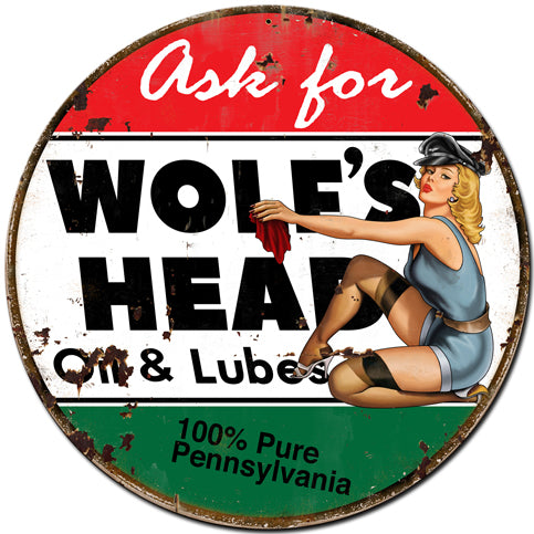 Wolf's Head Gasoline Vintage Sign