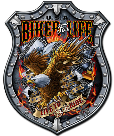 Bikers For Life Vintage Sign
