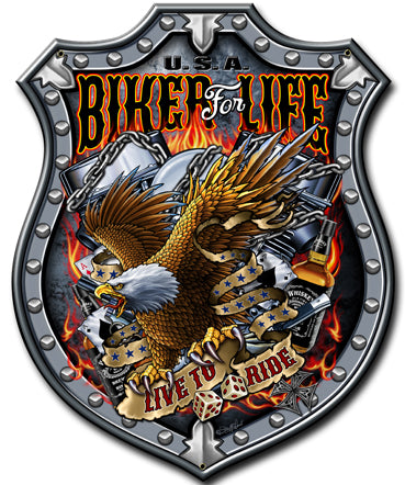 Bikers For Life Vintage Sign