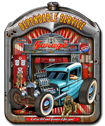 Dependable Service Radiator Vintage Sign