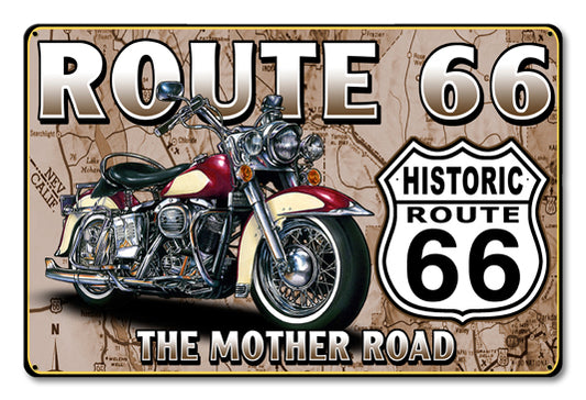 Route 66 The Mother Road Vintage Sign