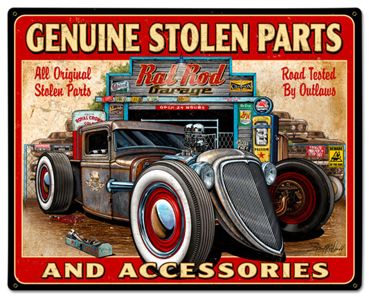Genuine Stolen Parts Vintage Sign
