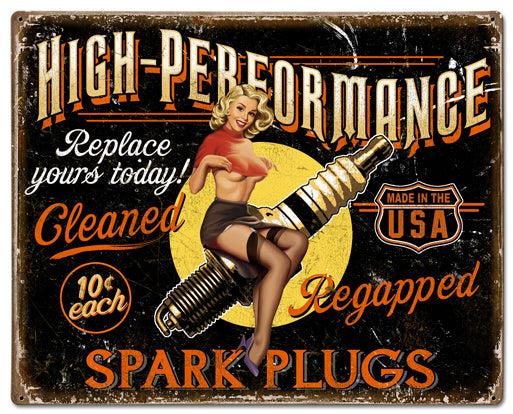 Spark Plug High Performance Vintage Sign