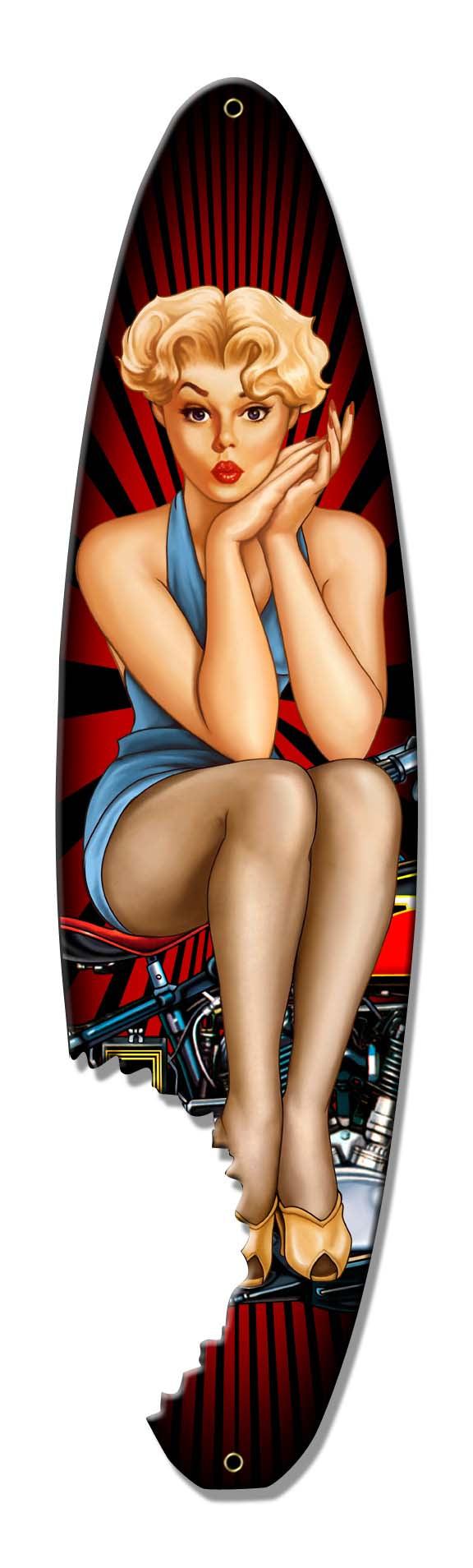 Pin Up Surfboard Vintage Sign