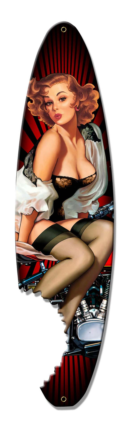 Pin Up Surfboard Vintage Sign