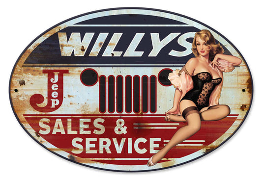 Willy's Sales and Service Vintage Sign