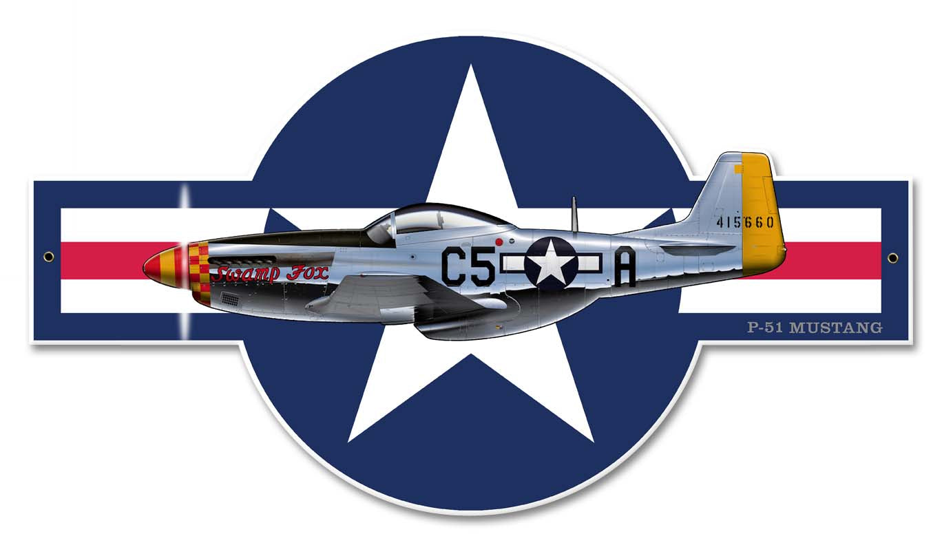 P-51 Mustang Vintage Sign