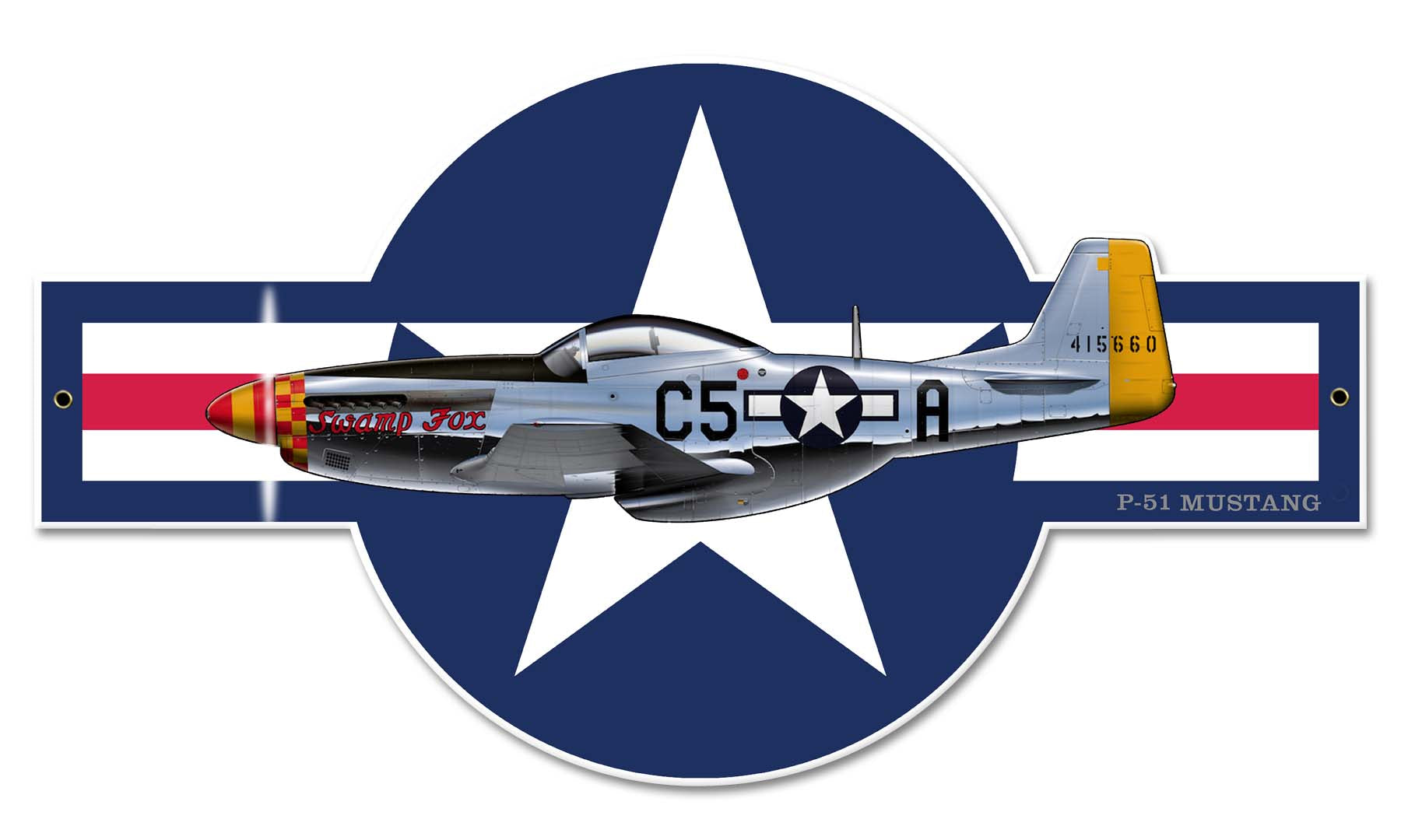 P-51 Mustang Vintage Sign