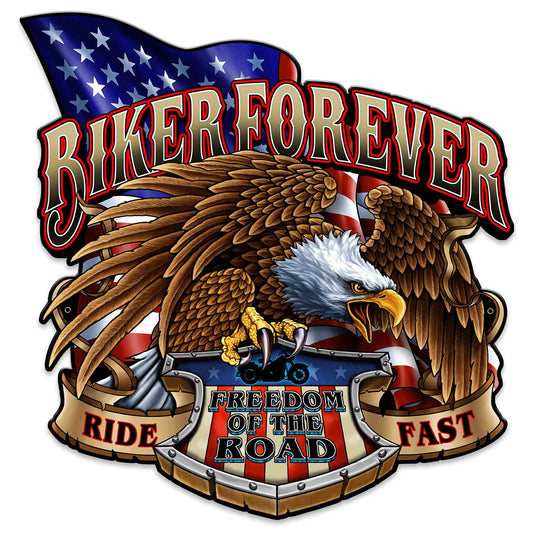 Biker Forever Eagle Vintage Sign