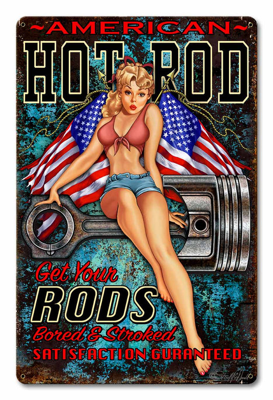 Hot Rod Girl 4 Vintage Sign