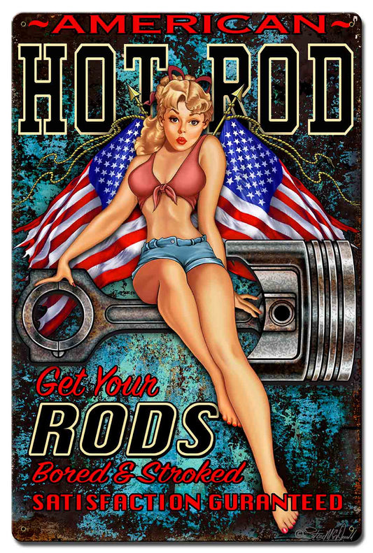 Hot Rod Girl 4 Vintage Sign