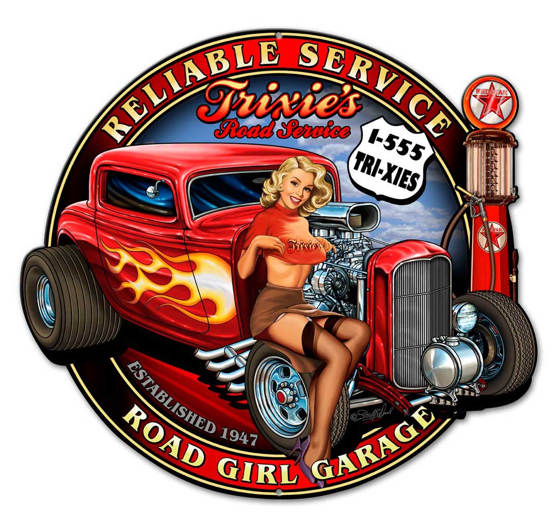 Trixies Rod Vintage Sign