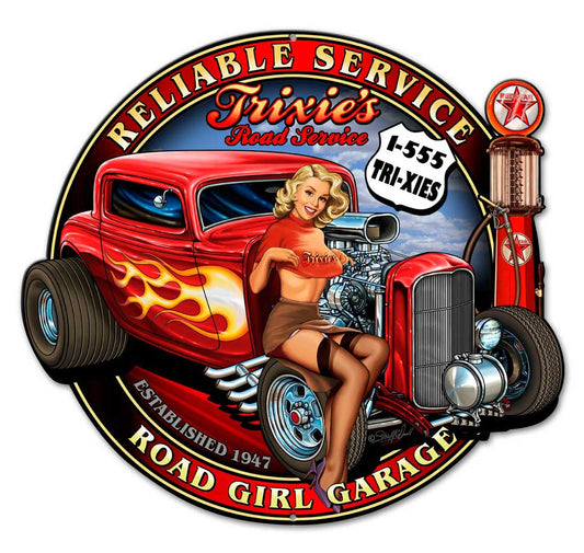 Trixies Rod Vintage Sign