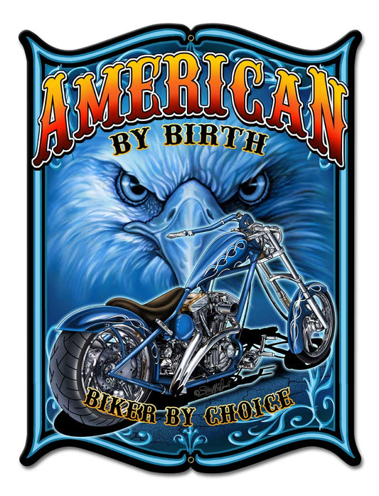 American By Birth Vintage Sign