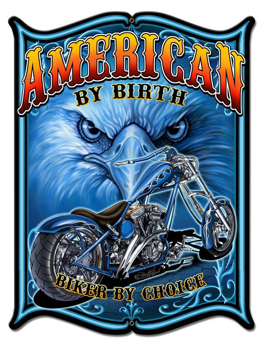 American By Birth Vintage Sign
