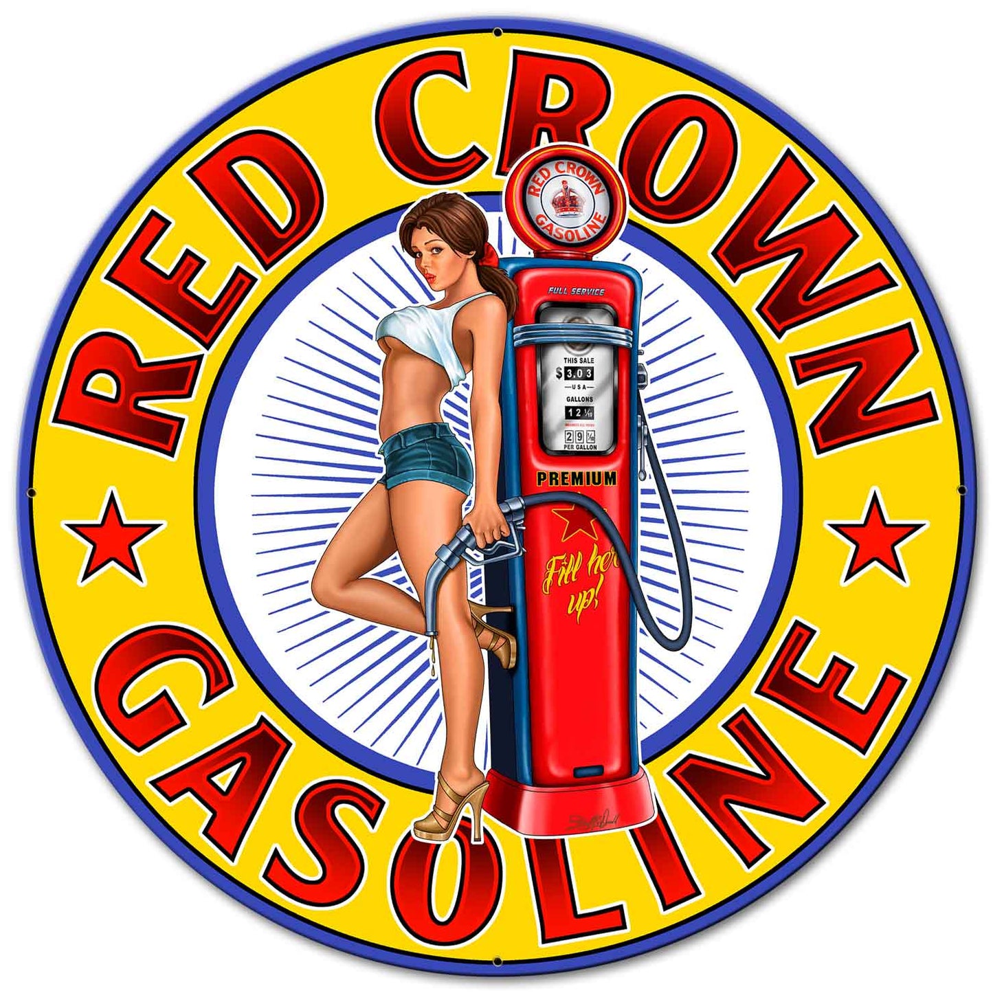 Red Crown New Vintage Sign