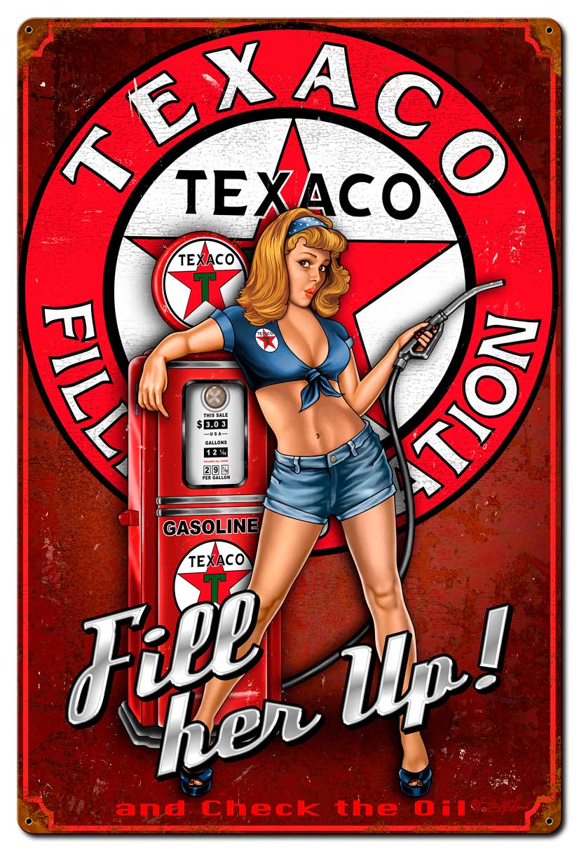 Texaco Girl 24 x 36 Satin