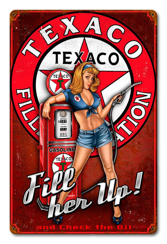 Texaco Girl 12 x 18 Satin