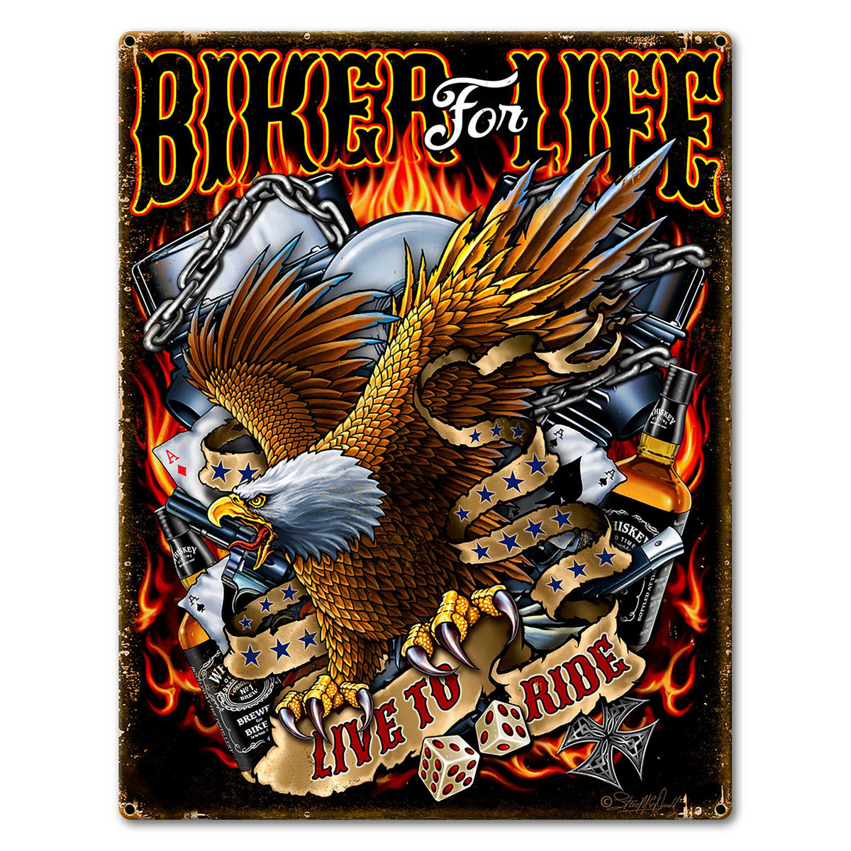 Biker For Life 2 23 x 30 Custom Shape