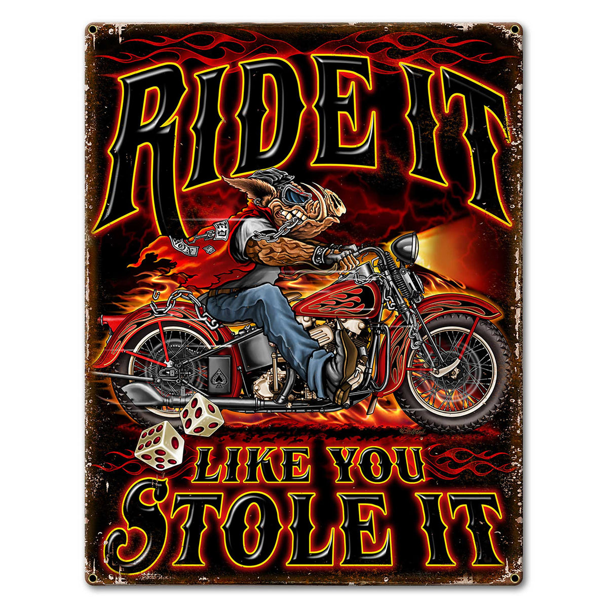 Hog Ride It 5 18 x 24 Custom Shape