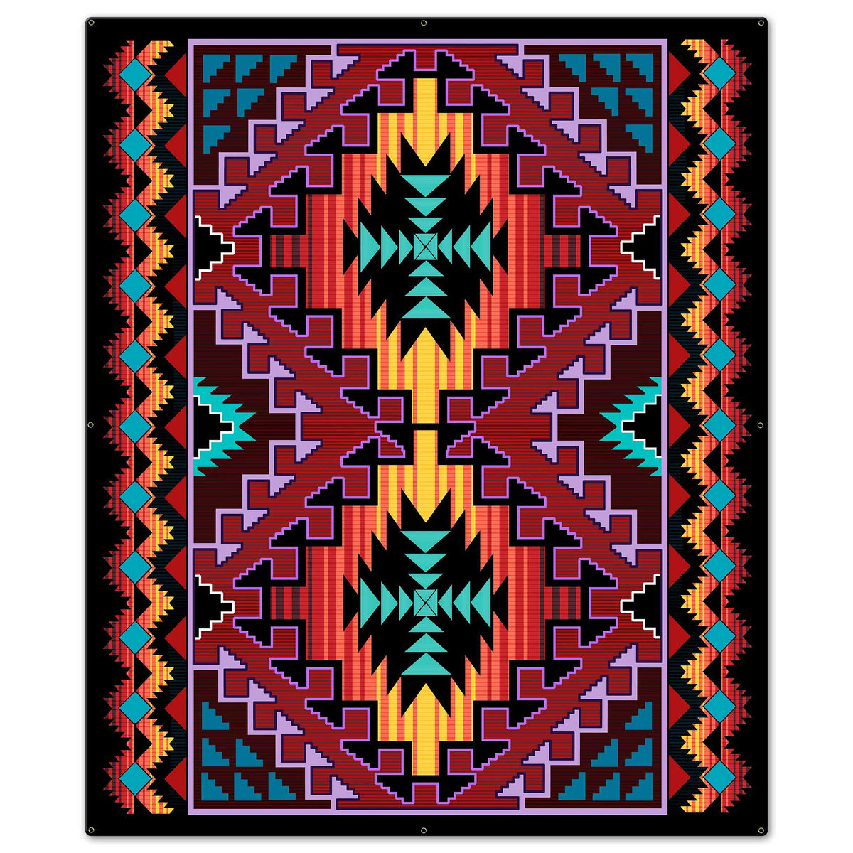 Indian Red Blanket Look 40 x 48 Custom Shape