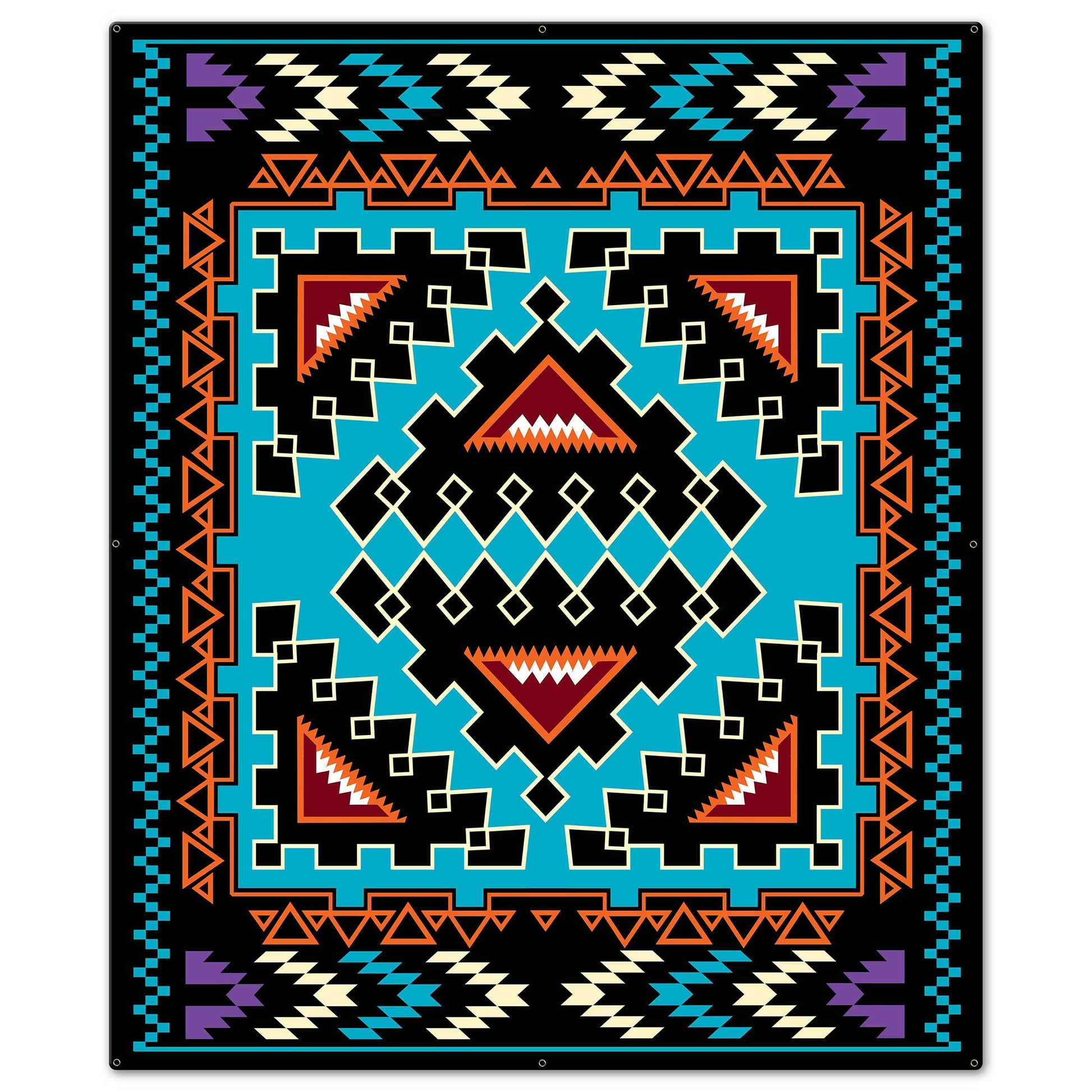 Turqoise Blanket Look 40 x 48 Custom Shape