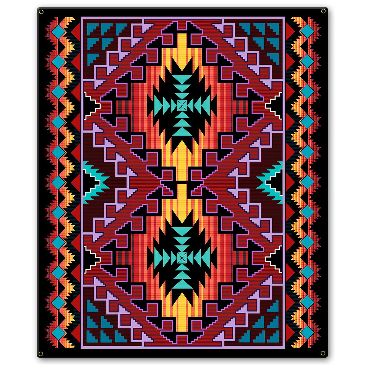 Indian Red Blanket Look 20 x 24 Custom Shape