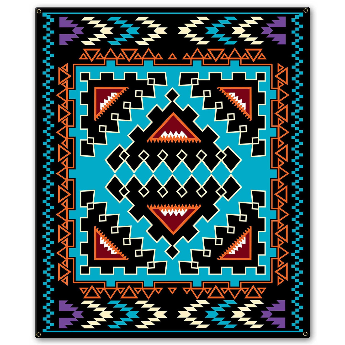 Turqoise Blanket Look 20 x 24 Custom Shape