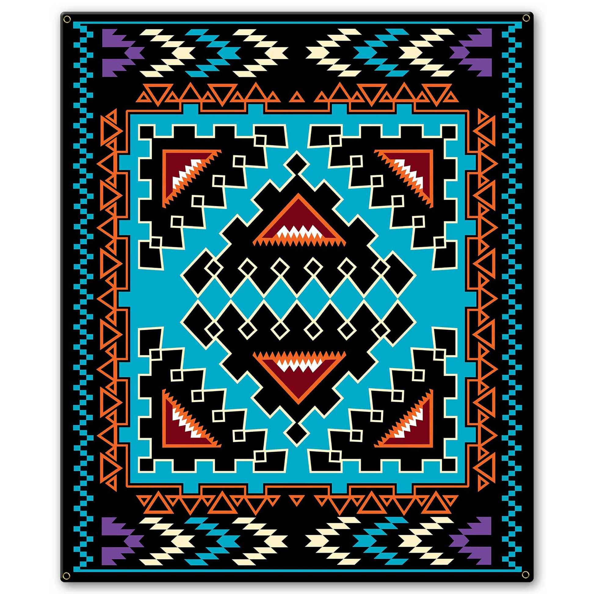 Turqoise Blanket Look 20 x 24 Custom Shape